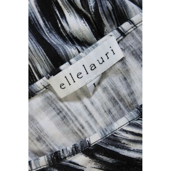Ellelauri Womens Long Sleeve Abstract Print Shift Dress Gray Size L - Picture 6 of 6